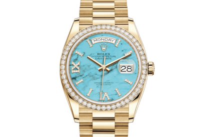 Replica Rolex Day-Date 36 Oyster 36 mm oro giallo e diamanti 128348RBR