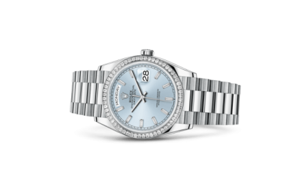 Replica Rolex Day-Date 36 Oyster 36 mm platino e diamanti 128396TBR - immagine 2