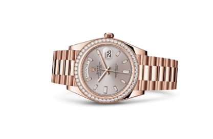 Replica Rolex Day-Date 40 Oyster 40 mm Everose oro e diamanti 228345RBR - immagine 2