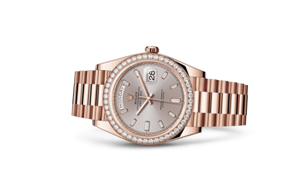 Replica Rolex Day-Date 40 Oyster 40 mm Everose oro e diamanti 228345RBR - immagine 2