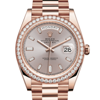 Replica Rolex Day-Date 40 Oyster 40 mm Everose oro e diamanti 228345RBR