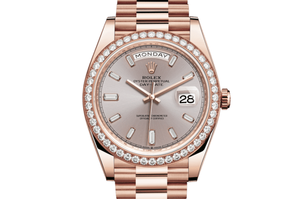 Replica Rolex Day-Date 40 Oyster 40 mm Everose oro e diamanti 228345RBR