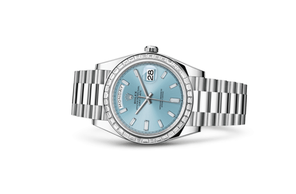 Replica Rolex Day-Date 40 Oyster 40 mm platino e diamanti 228396TBR - immagine 2