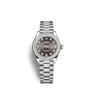 Replica Rolex Lady-Datejust 279139RBR 28 mm Grigio scuro