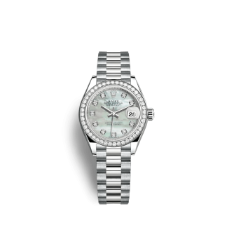 Replica Rolex Lady-Datejust 279139RBR 28mm Madreperla bianca