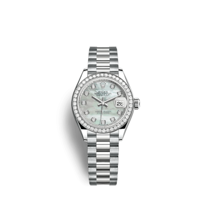 Replica Rolex Lady-Datejust 279139RBR 28mm Madreperla bianca