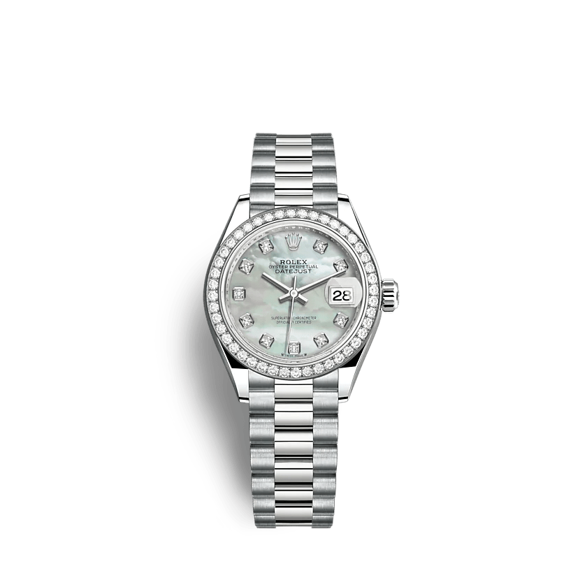 Replica Rolex Lady-Datejust 279139RBR 28mm Madreperla bianca