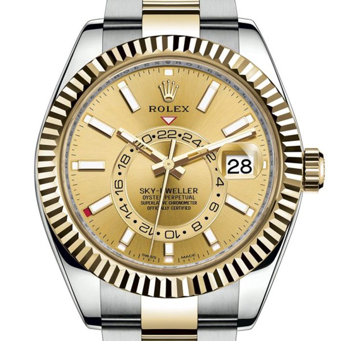 Replica Rolex Sky-Dweller Oyster 42 mm Oystersteel e oro giallo 326933
