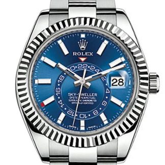 Replica Rolex Sky Dweller Quadrante Blu Lunetta Oro Bianco Acciaio Oyster 326934 NP