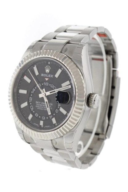Replica Rolex Sky Dweller Quadrante Nero Lunetta Oro Bianco Oyster 326934 - immagine 2