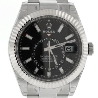 Replica Rolex Sky Dweller Quadrante Nero Lunetta Oro Bianco Oyster 326934