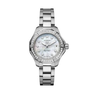 TAG Heuer Aquaracer Professional 200 Solargraph 34mm Orologio da donna Madreperla Diamanti WBP1314.BA0005