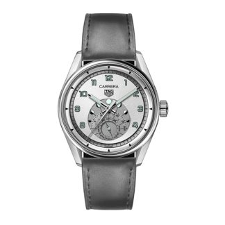 TAG Heuer Carrera Astronomer 39mm Orologio Uomo Cinturino in Pelle di Vitello Argento WBX2112.FC6615