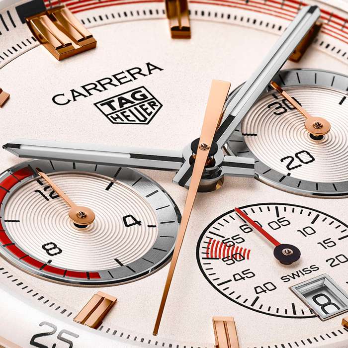 TAG Heuer Carrera Chronosprint X Porsche Special Edition 42mm Orologio Uomo Beige CBS2040.FC8318 - immagine 4
