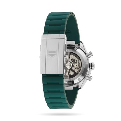 TAG Heuer Carrera Cronografo 44mm Orologio Uomo Gomma Verde CBN2A1N.FT6238 - immagine 4