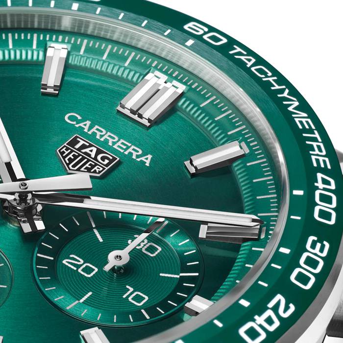 TAG Heuer Carrera Cronografo 44mm Uomo Orologio Verde Acciaio Inox CBN2A1N.BA0643 - immagine 3
