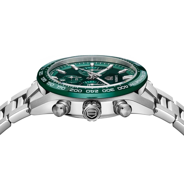 TAG Heuer Carrera Cronografo 44mm Uomo Orologio Verde Acciaio Inox CBN2A1N.BA0643 - immagine 4
