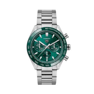 TAG Heuer Carrera Cronografo 44mm Uomo Orologio Verde Acciaio Inox CBN2A1N.BA0643
