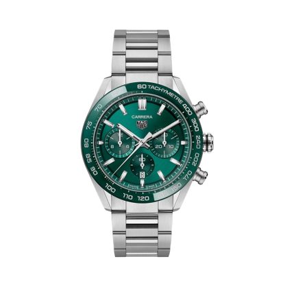 TAG Heuer Carrera Cronografo 44mm Uomo Orologio Verde Acciaio Inox CBN2A1N.BA0643