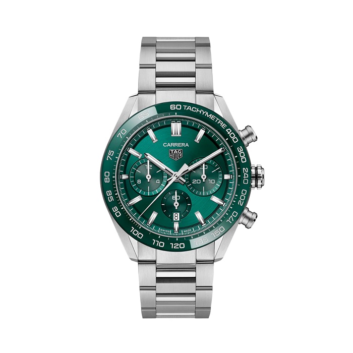 TAG Heuer Carrera Cronografo 44mm Uomo Orologio Verde Acciaio Inox CBN2A1N.BA0643