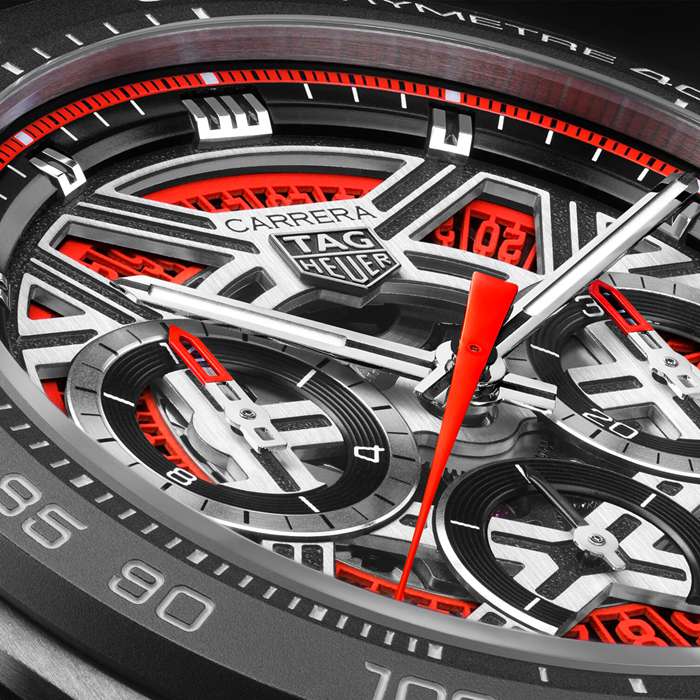 TAG Heuer Carrera Cronografo Extreme Sport 44mm Uomo Orologio Rosso CBU2082.FT6275 - immagine 3