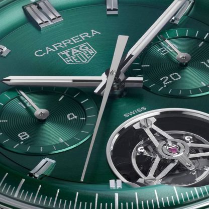 TAG Heuer Carrera Cronografo Tourbillon 42mm Orologio Uomo Verde CBS5011.FC6566 - immagine 3