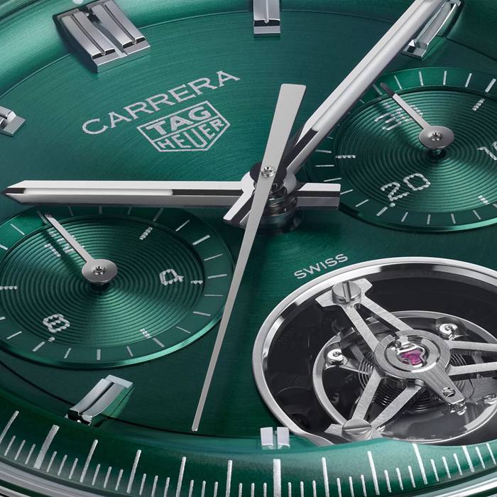 TAG Heuer Carrera Cronografo Tourbillon 42mm Orologio Uomo Verde CBS5011.FC6566 - immagine 3