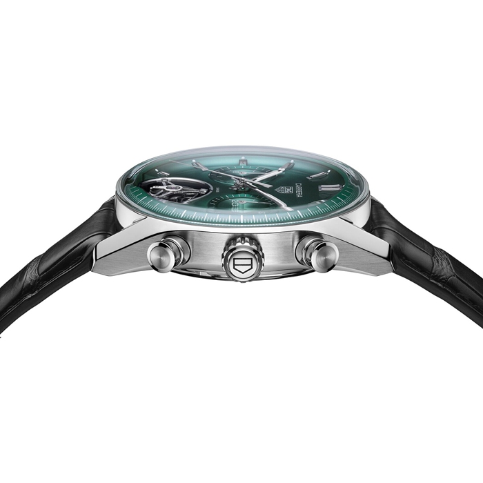 TAG Heuer Carrera Cronografo Tourbillon 42mm Orologio Uomo Verde CBS5011.FC6566 - immagine 4