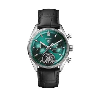 TAG Heuer Carrera Cronografo Tourbillon 42mm Orologio Uomo Verde CBS5011.FC6566