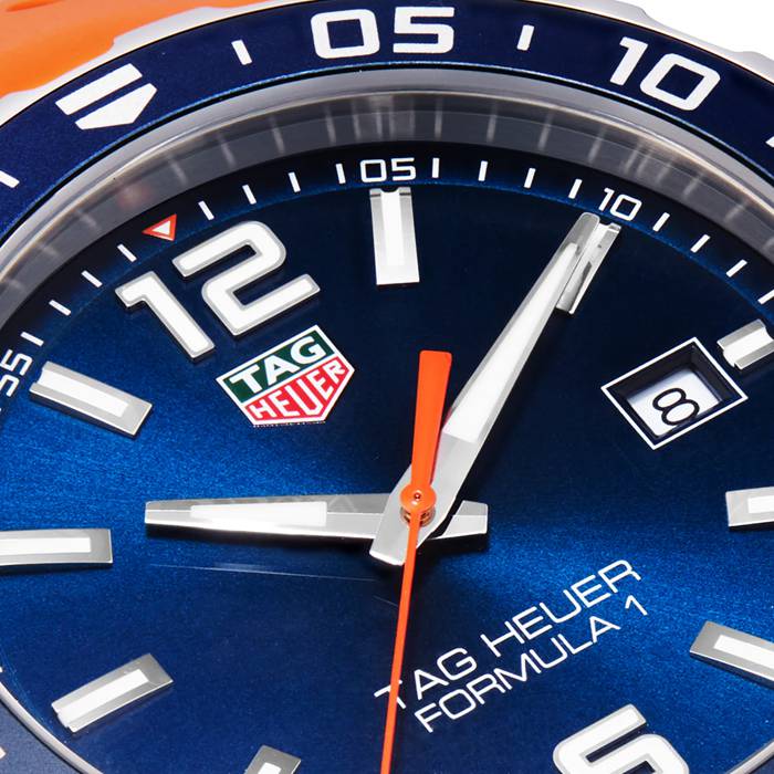 TAG Heuer Formula 1 43mm Uomo Orologio Cinturino in gomma arancione WAZ1010.FT8028 - immagine 3