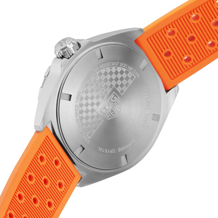 TAG Heuer Formula 1 43mm Uomo Orologio Cinturino in gomma arancione WAZ1010.FT8028 - immagine 4