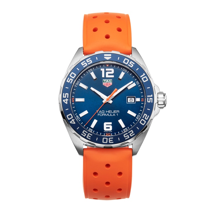 TAG Heuer Formula 1 43mm Uomo Orologio Cinturino in gomma arancione WAZ1010.FT8028