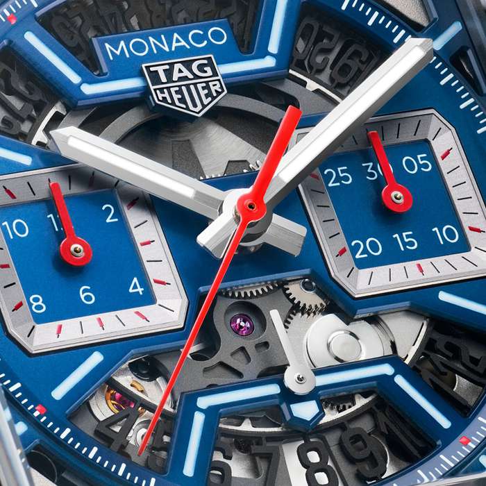 TAG Heuer Monaco Cronografo 39mm Orologio Uomo Titanio Blu CBL2182.FT6235 - immagine 3