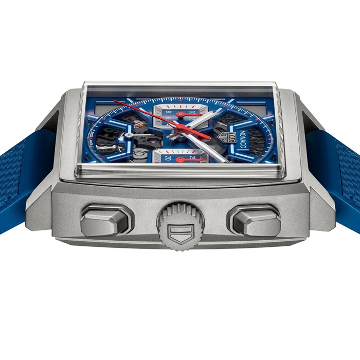 TAG Heuer Monaco Cronografo 39mm Orologio Uomo Titanio Blu CBL2182.FT6235 - immagine 4
