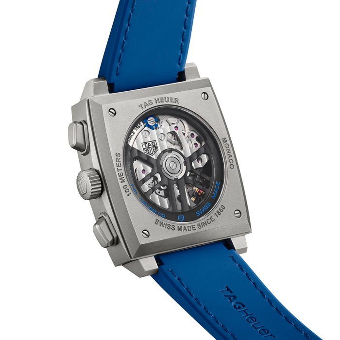 TAG Heuer Monaco Cronografo 39mm Orologio Uomo Titanio Blu CBL2182.FT6235 - immagine 5