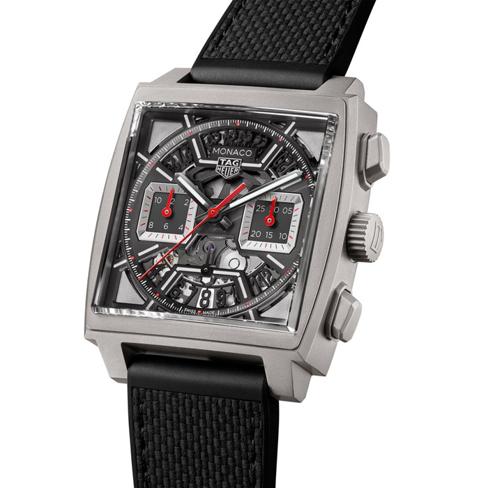 TAG Heuer Monaco Cronografo 39mm Orologio Uomo Titanio Nero CBL2183.FT6236 - immagine 2