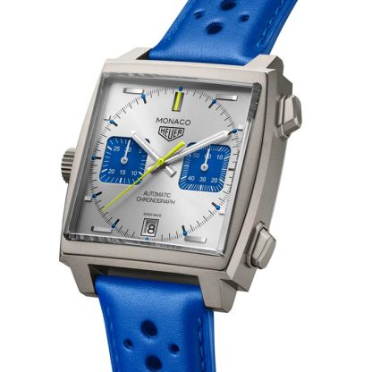 TAG Heuer Monaco Cronografo Racing Blue Edizione Limitata 39mm Orologio Uomo Argento CAW218C.FC6548 - immagine 2
