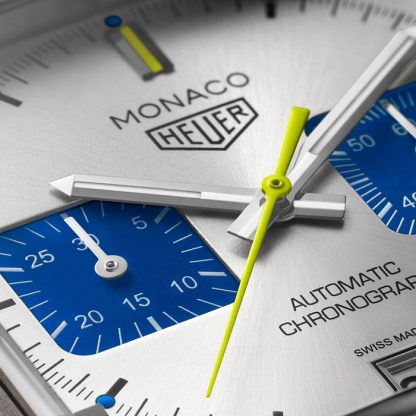TAG Heuer Monaco Cronografo Racing Blue Edizione Limitata 39mm Orologio Uomo Argento CAW218C.FC6548 - immagine 3