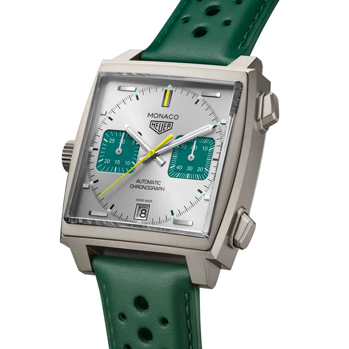 TAG Heuer Monaco Cronografo Racing Green 39mm Orologio Uomo CAW218E.FC6565 - immagine 2