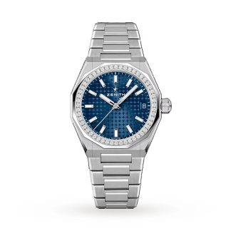 Zenith Defy Skyline 36mm Acciaio e Diamanti Orologio Automatico Blu 16.9400.670/51.I001