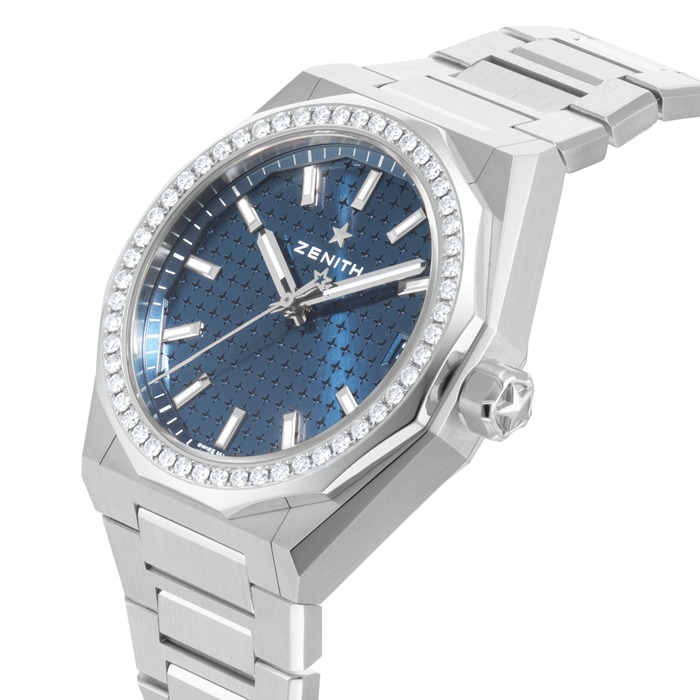 Zenith Defy Skyline 36mm Acciaio e Diamanti Orologio Automatico Blu 16.9400.670/51.I001 - immagine 5