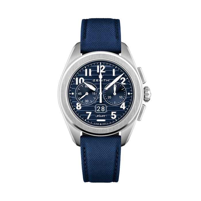 Zenith Pilot Automatic 42.5mm Orologio Uomo Blu 2 Cinturini 03.4000.3652/51.I003